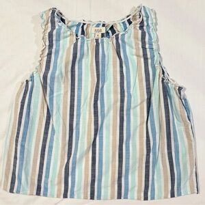 a.n.a Striped Sleeveless Top in Navy, Light Blue & Beige